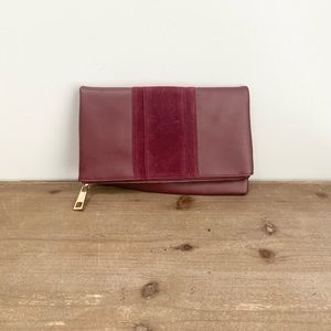 Summer & Rose Fold-over Clutch Burgundy